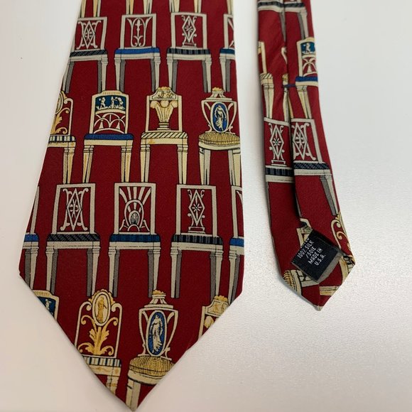Museum Company Unicef Neoclassical Chairs Maroon Tie - Picture 1 of 7